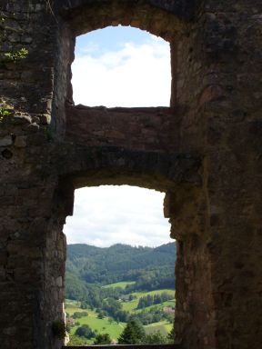 Inside view of the Landeck Castle Ruins