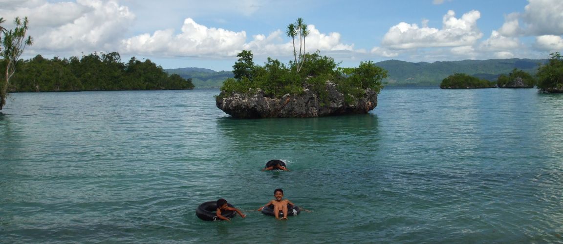 Swimming at Teluk Napabale