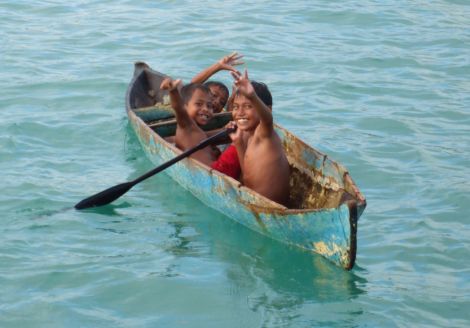 Kids at Wanci harbour