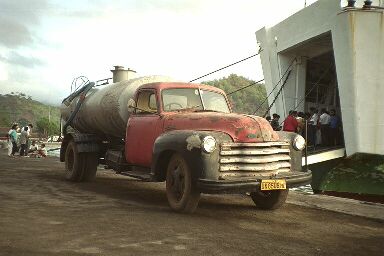 Tank truck at port in Nusa Tenggara, Indonesia
