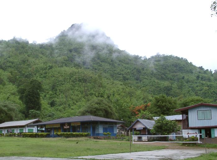 Shot across the volleyball field