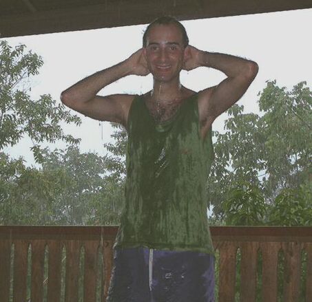 I'm taking a shower in the rain, near Danau Poso, SULTEN, Indonesia